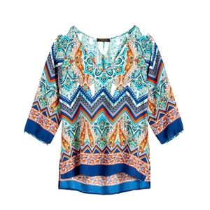 The Renee C Tadeo - Stitch Fix paisley V Neck Blouse